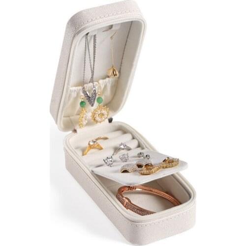 Luxury Small Travel Jewelry Box Organizer Portable PU Leather Earrings Ring Necklace Case Storage Wedding Women Girl Wholesale