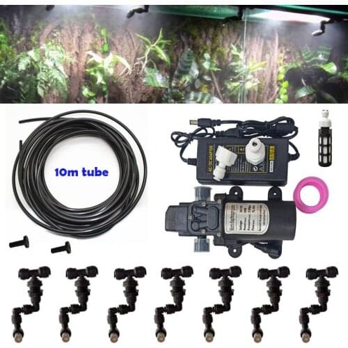 10M Cooling System Tank Misting Reptiles Fogger Mist Sprinkler Rainforest Tank fog machine pump Aquarium Aquatic Pet 7 nozzles