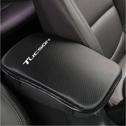 Carbon Fiber Texture Pu Leather Car Center Console Arm Rest Seat Box Pad Vehicle Protective Car Styling For Hyundai Tucson