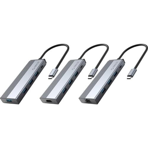 5 in 1 3.0 USB Hub with Aluminum Alloy Fuselage USB Splitter for Windows, Mac