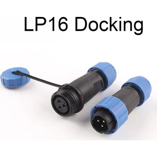LP/SP16 IP68 Waterproof Connector 2/3/4 pin Screw crimp Solderless Male plug&female Cable Docking Aviation Wire Connector