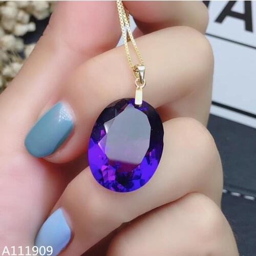 KJJEAXCMY boutique jewelry 925 sterling silver inlaid Amethyst necklace Womens pendant beautiful popular