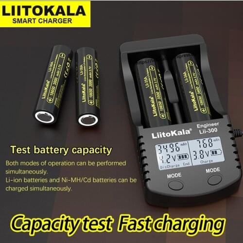 LiitoKala lii-300 Battery Charger LCD For 18650 26650 14500 10440 17500 1.2V AA AAA Ni-MH Capacity test fast charging Lii300