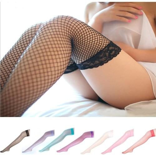2020 Womens Long Over Knee Stocking Nylon Lace Sexy Stockings Fishnet Mesh Stockings Thigh Knee High Sexy Lingerie Stockings