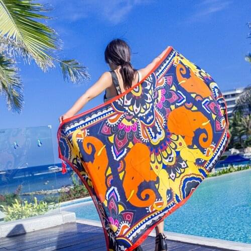 New Bohemian women scarfs 2019 Summer Autumn Sunscreen Cotton Hemp Long Shawl Seaside Holiday like Silk Beach Scarf