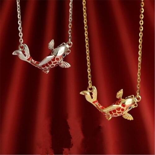 Cute Fish Pendant Women Necklaces Gold Chain Choker Accessories Top Quality Silver 925 Sterling Necklace Girl Clavicle Jewelry