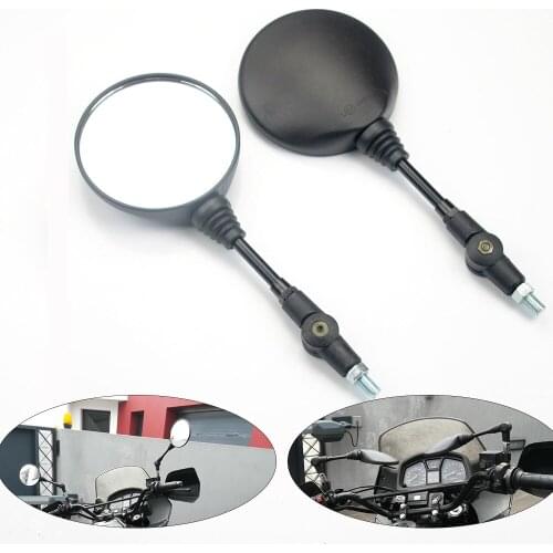 1 Pair Motorcycle Rearview Mirror Motorcycle Modified Side View Mirror Anti-drop Round Folding Mirror Motocross Accessories