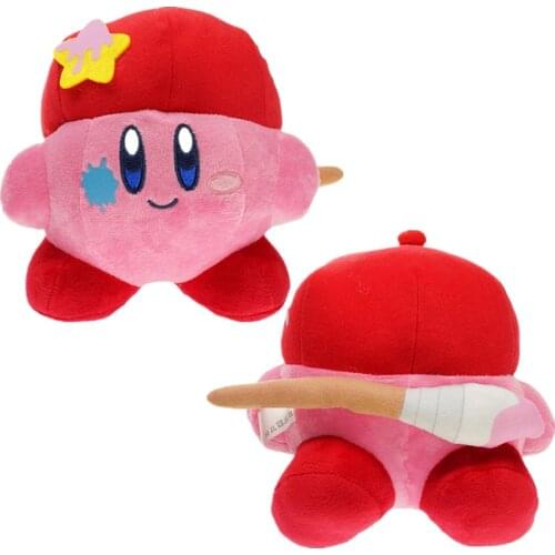 16Cm NEW Cartoon Star Kirby Doll Keychain Pendant Cute Painter Adventure Game Plush Kawali Soft Plush Sitting Kids Toys