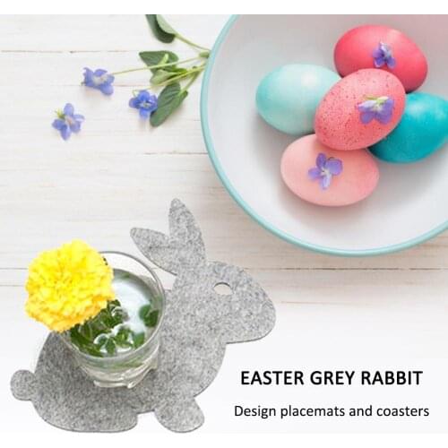 2020 Easter Rabbit Placemat Coaster Dining Mat For Home Kitchen Decorations Tea Cup Mat For Family Gatherings Picnics