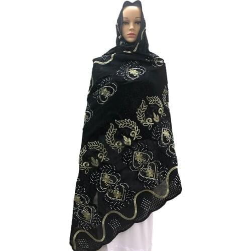 2021 New Cotton Embroidery Hijiab Scarf HeadScarf For Prayer Best Ramadan Gift Women Chain Wrap Suadi Wraps Islamic Sari Saudi