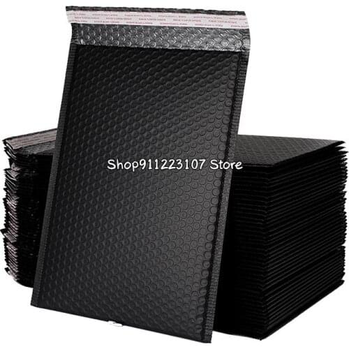 50Pcs/Lot Bubble Mailers Padded Envelopes Lined Poly Mailer Self Seal Black Shipping Envelope Bubble Mailing Packages Bag