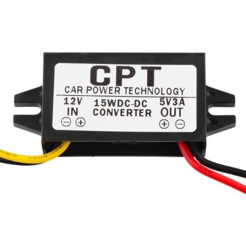 DC 12V To DC 5V 3A 15W Auto Car Power Converter Regulator Adapter For Car DVR GPS Navigation Audio Vehicle Electronics