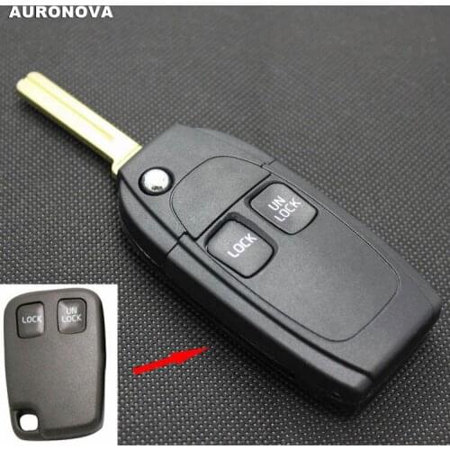AURONOVA New Upgrade Flip Folding Key Shell for Volvo Xc90 S80 V40 S40 S60 2 Buttons Modified Remote Car Key Case