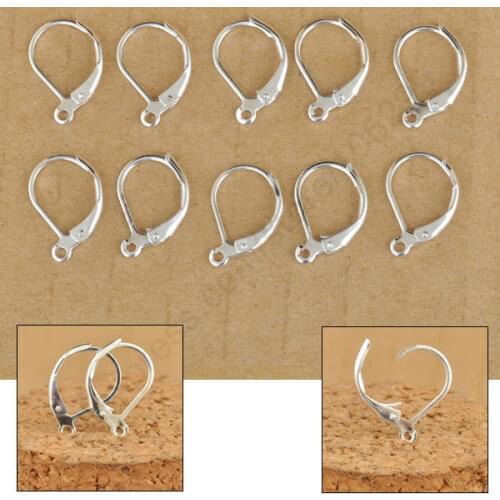 Free Ship 100Pcs Making Jewelry Findings Sterling Silver color Hoop Circle Hook Earring Earwires DIY Jewelry Made Beads