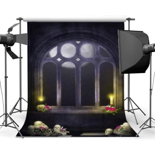 Seamless Photography Backdrops Halloween Horror Night Mysterious Moon Skulls Scene Masquerade Portraits Photo Background