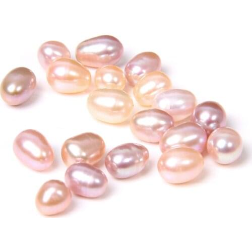 5Pcs 9*10mm Undrilled Natural Pink Pearls Beads Oval Polished No Hole Loose Pearl Bead For Craft Decoration Jewelry Making DIY
