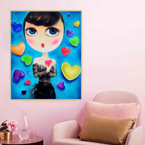 Citon Li Li《My heart》Chinese style Canvas Modern Art Oil Painting Famous Artwork Poster Picture Wall Decor Home Decoration