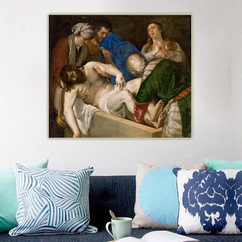 Citon Tiziano Vecellio《Entombment》Canvas Art Oil Painting Artwork Poster Picture Wall Decor Home Interior Living Room Decoration