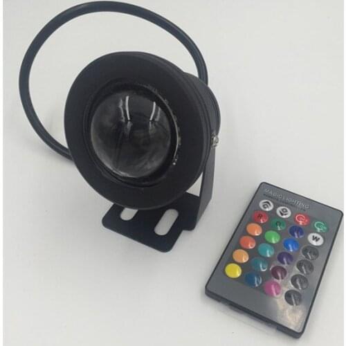 DHL30PCS DC12V 10W RGB LED underwater led lawn light 24key IR remote IP67 waterproof Silver shell or Black shell