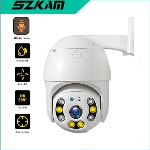 5MP HD PTZ WiFi IP Camera Wireless Outdoor Security Auto Tracking Home CCTV Surveillance H.265 Network Two Way Audio Onvif
