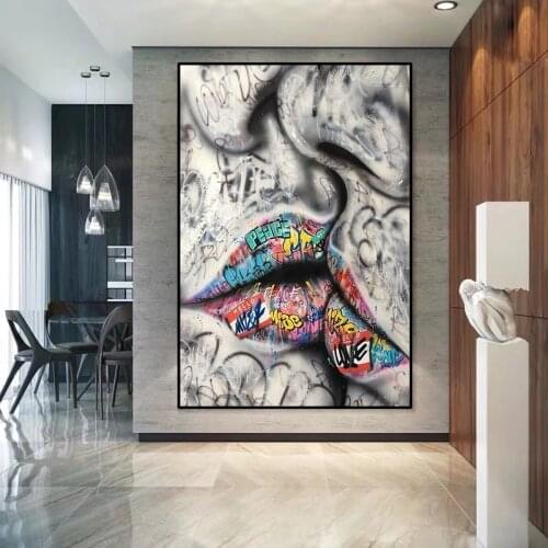 Classic street graffiti art wall prints and posters that can be printed on high-definition canvas Home decor painting