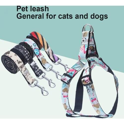 Puppy Leashes Metal P Chain Traction Rope Leash Adjustable Cartoon Polyester Dog Puppy Traction Rope Leash Belt Pet Accessory