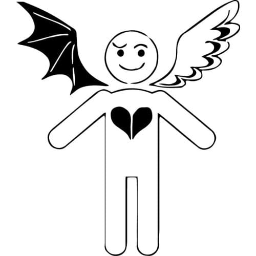 Cute Cartoon Angel Fashion Applique High Quality Car Decoration Personality Pvc Waterproof Applique Black/white, 13cm*12cm