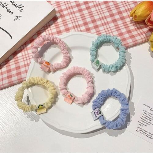 Solid Color Scrunchie Elastic Hair Bands Solid Color Fashion Headwear Women Hair Accessories Gift Summer Ponytail Holder
