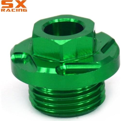 Motorbike CNC Green & Gold Engine Oli Plugs Screw For KAWASAKI KX250 2005-2008 KX250F 2004-2016 KX450F KLX450R KFX450R