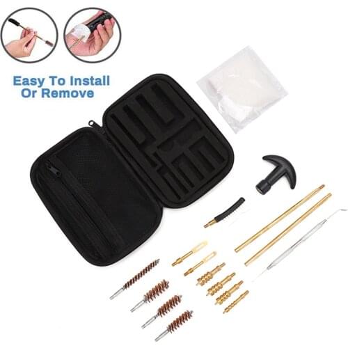 16pcs/Set Universal Gun Barrel Cleaning Kit Pistol Rod Cleaner Brush Tools Professional Hunting Hand Gun Cleaning Tools