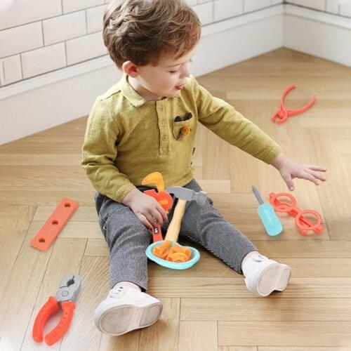 Kids 12-Piece Set Toy Durable Play House Repair Construction Tools Realistic Tool Comes with a Suitcase for children aged 3-6