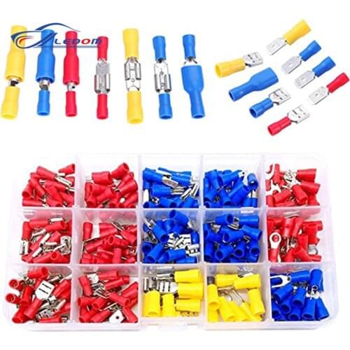 280PcsBox Cable Lugs Assortment Kit Wire Flat Female and Male Insulated Electric Wire Cable Connectors Crimp Terminals Set Kit