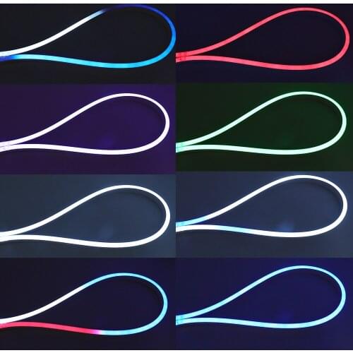 DC12V RGB Neon Sign Light WS2811 5050 Full Color 21key Remote Control LED Strip Waterproof Rope Lights Home Decoration 1M 2M 5M