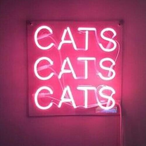 Neon Sign For Cats Cats Lamp real glass tubes resterant decorate room light Home Cute Hotel DISPLAY Impact Attract light