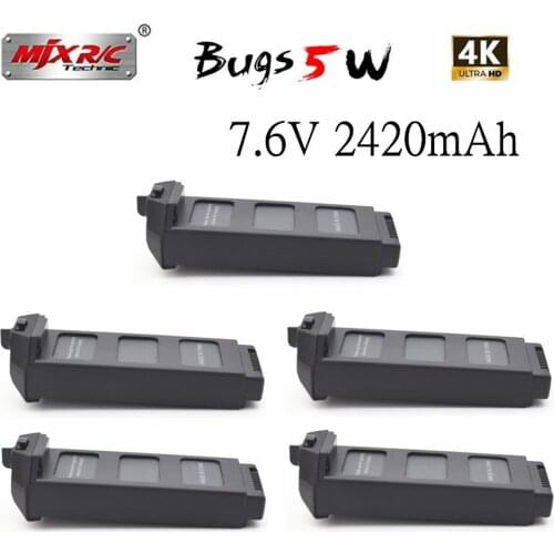 Upgrade 7.6V 2420mAh LiPo Battery For MJX R/C Bugs 5W B5W 4K RC Quadcopter Spare Parts 7.4v Drone Battery For X5 Pro Battery