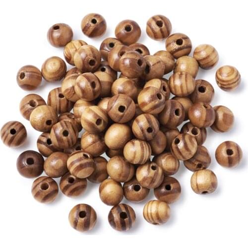 Pandahall Approx 6000pcs/kg 8mm Round BurlyWood Wood Beads Lead Free Spacer Bead for Jewelry Bracelets DIY Wholesales