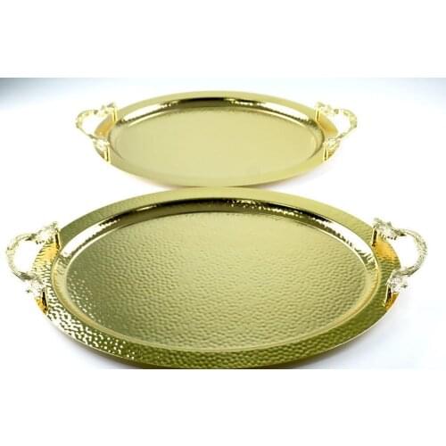 DOLBOVI Submersible 2227A dual Oval Tattoo Tea & Coffee tray Set Gold tray поднос plateau de service