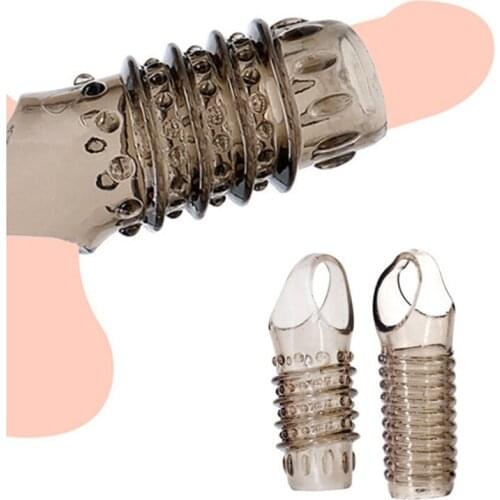 Rubber Penis Ring Cockring Enlargement Silicone Penianas Case Condoms With Spikes Stimulator Extender Sex Toys For Couples Men