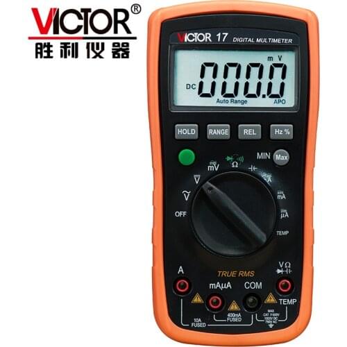 VICTOR VC17 Digital Clamp Meter Auto Range Current Multimeter Handheld Portable AC/DC Ammeter Tester LCD Backlight Anti-Burn