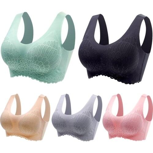 Plus Size Bra Latex Comfortable Bralette Bra Push Up Brassiere Seamless Bras With Pad Vest Top Bra BH Bras For Women Underwear