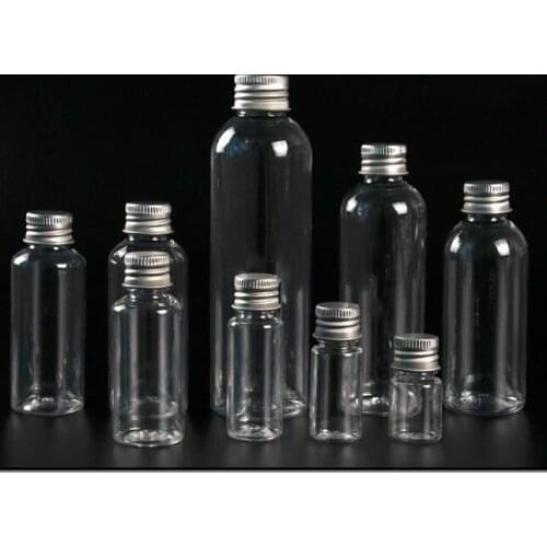 100pcs/LOT 5/10/20/30/50/6/80/100ml Aluminium Cap Refillable Bottle Simple Empty Container Makeup Liquid Cosmetic Bottles