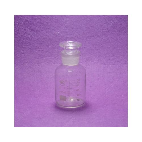 125mL Reagent Bottle, Wide Mouth, with Ground Stopper and Scale,lab Glassware
