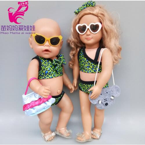18inch Girl Doll Swim Clothes For 43cm New Born Baby Doll Bikini Accessories