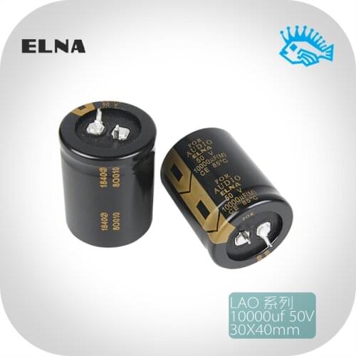 2pcs ELNA 10000uF 50V10000uF snap-in fever audio LAO series For Audio filter electrolytic capacitor 30*50mm