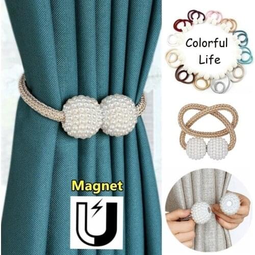 4Pcs Modern Simple Tieback Magnet Curtain Buckle Curtain Clips Magnetic Curtain Holder Strap Decorative Accessories