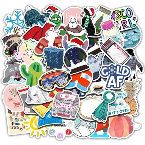50pcs/SET Winter Theme Sticker Waterproof Car Laptop Skateboard Surfboard Luggage Bicycle Kids Toy Home Decor