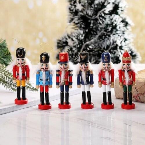6Pcs Wood Designs Xmas Puppet Tree Decorations - Perfect Doll Party Decor