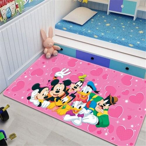 80x160cm Mickey Baby Play Mat Anti-slip Carpet Decoration Area Rugs Living Room Bedroom Sofa Floor Decor Mat