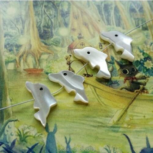 Promotion~ 18*9MM 24Pcs Natural Sea Shell Beads Dolphin Stone Necklace Pendant Jewelry Loose Beads