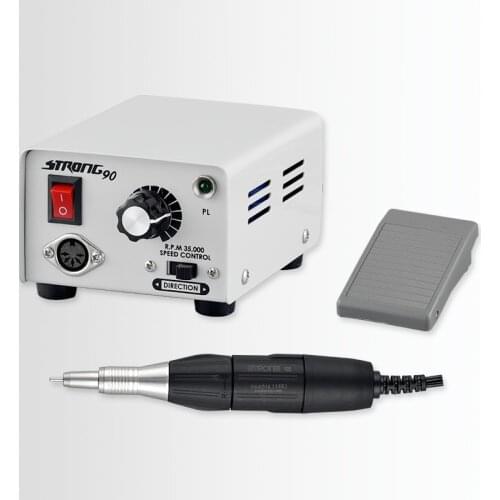 65W Strong 90 Control Box 35000RPM Strong 210 102L Micromotor Handle Electric Nail Drill machine Set Manicure Nail File Polish